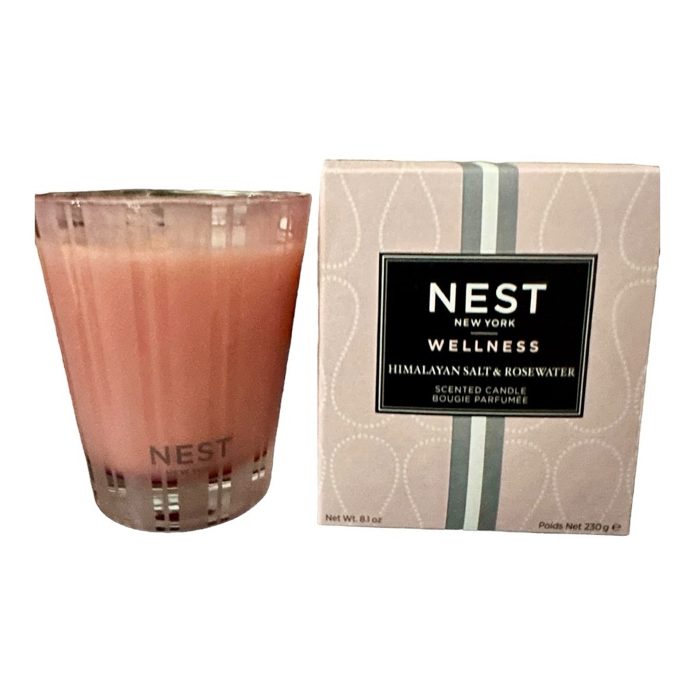 NIB NEST NY Wellness Himalayan Sea Salt & Rosewater Scented‎ Candle - 8.1 ounces